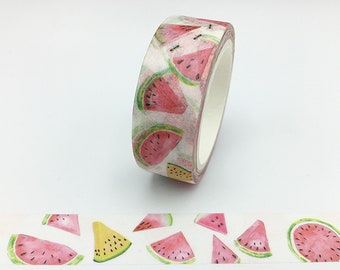 Watermelon, Washi Tape, Fruits Washi Tape, 1m/10m Option, Scrapbooking Washi Tape, 1m Sample Washi Tape, 7m Full Roll Washi Tape