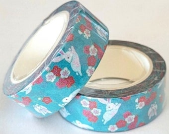 White Rabbit, Washi Tape, Scrapbooking Washi Tape, 1m Sample, 10m Full Roll Washi Tape, 2 Full Rolls Washi Tape