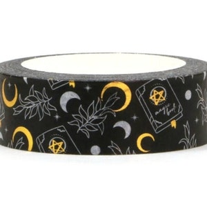 Moon and Book, Gold Foil Washi Tape, Scrapbooking Washi Tape