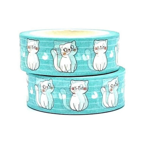 Cats Washi Tape, 1-10 meters Length Option, Scrapbooking Washi Tape Cats, 1m Sample Washi Tape, 10m Full Roll Washi Tape