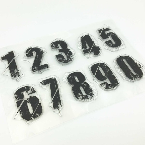 Numbers, Clear-Stamps Set, Scrapbooking Clear-Stamps