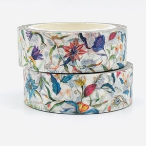 Colorful Wildflowers Washi Tape, 1m/10m Option, Scrapbooking Washi Tape image 1