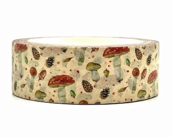 Woodland, Washi Tape, Nature Washi Tape, Beige Washi Tape, 1m / 10m Length Option, Scrapbook Washi Tape, Junk Journal Washi Tape, DIY Crafts