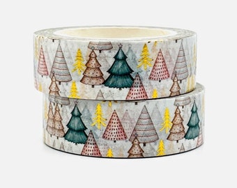 Christmas Tree Gold Foil Washi Tape,  Scrapboking Washi Tape, 10m Full Roll Washi Tape