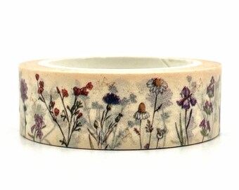 Wild Flowers, Washi Tape, 1m/10m Length Washi Tape, Scrapbooking Washi Tape