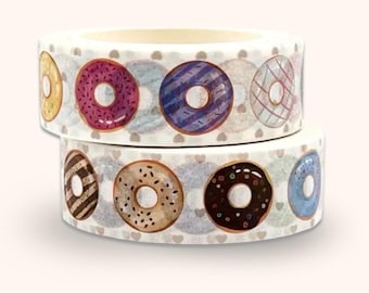 Donuts Washi Tape, Scrapbooking Embellishments, Tape: 1m/10m Length Option