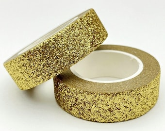 Gold Glitter, Washi Tape, Scrapbooking Washi Tape, 10m Full Roll Washi Tape