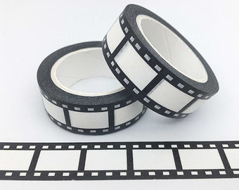 Film Reel, Washi Tape, 1m/10m Option Washi Tape, Scrapbooking Washi Tape, Movie Reel Washi Tape