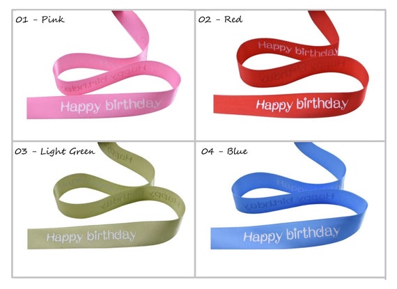 Happy Birthday, Ribbon, 20mm Wide by 5m Long 