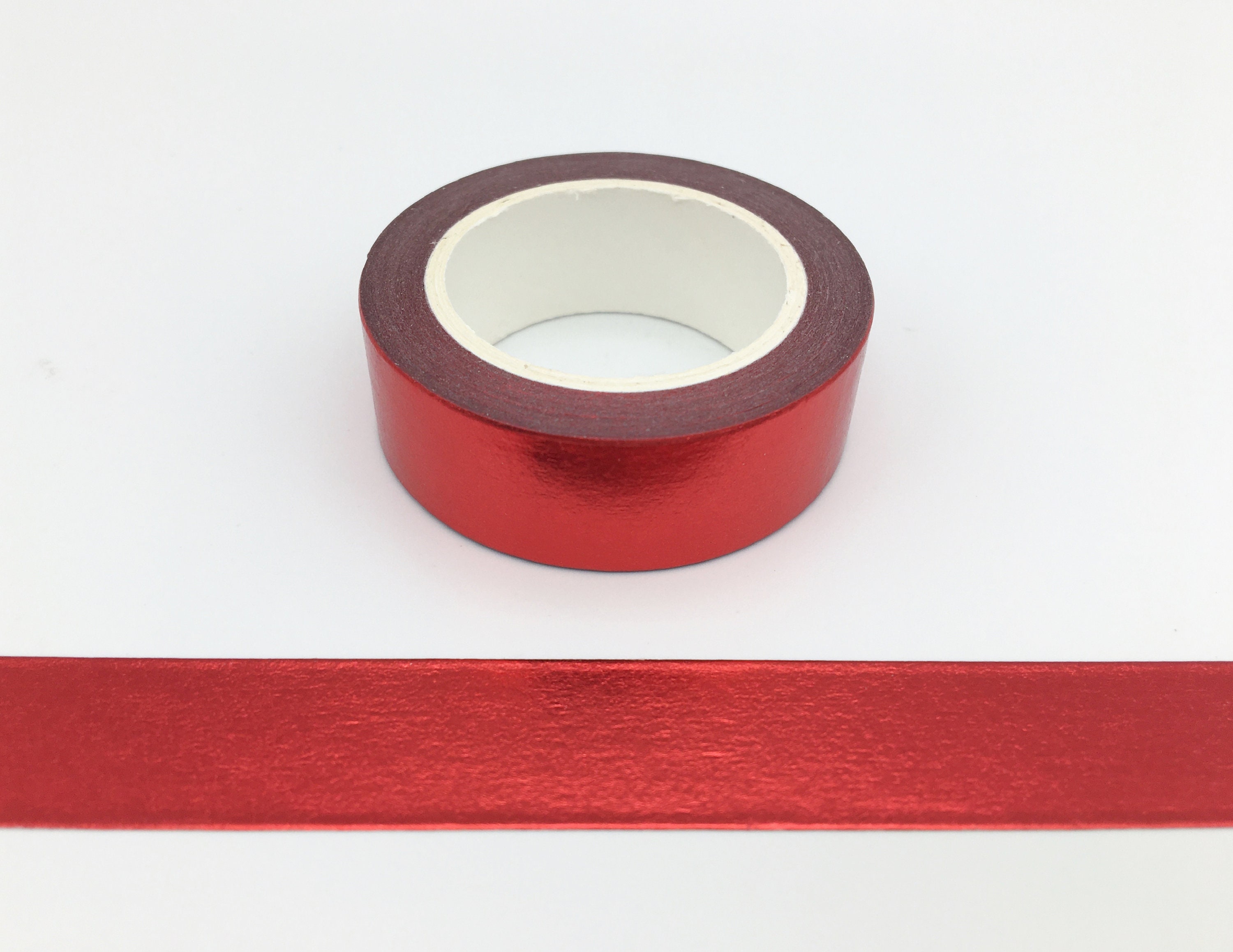 Bright Red Foil - Washi Tape (10M) - Loose Lemon Crafts