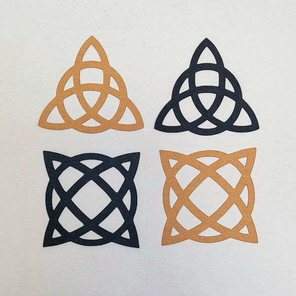 Celtic Knots, Paper Cutouts, 12 pcs Set, Hollow Border, Scrapbooking Cutouts