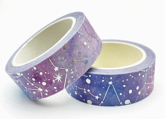 Lilac, Silver Foil, Washi Tape, Scrapbooking Washi Tape, 5m Washi Tape 