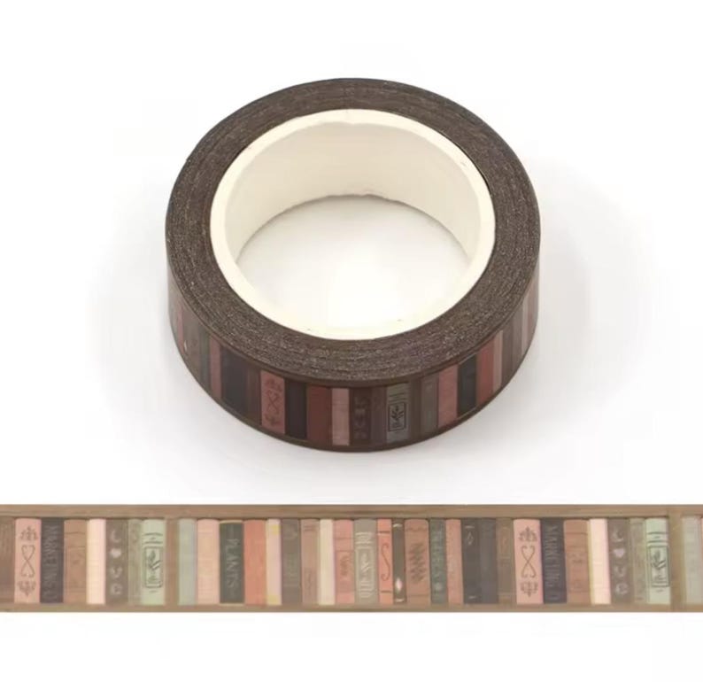 Washi Tape, Books Washi Tape, 1m/10m Option, Scrapbooking Washi Tape, Sample Washi Tape, Full Roll Washi Tape