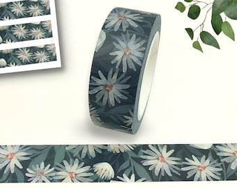 Flowers Washi Tape, Petals, Scrapbooking Tape — 15mm x 10m Length