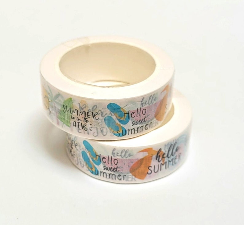 Summer Washi Tape, 1m/10m Length, Scrapbooking Washi Tape image 1