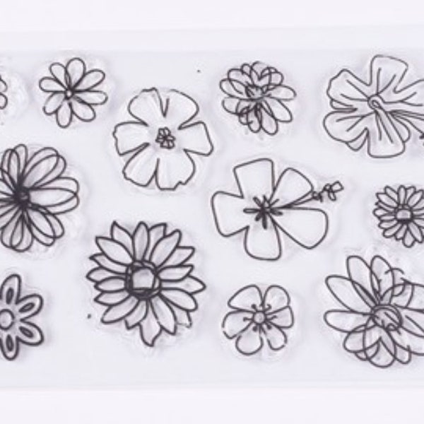 Flowers, Clear-Stamps, Scrapbooking Clear-Stamps