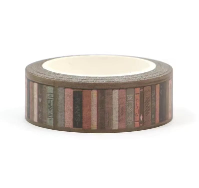 Washi Tape, Books Washi Tape, 1m/10m Option, Scrapbooking Washi Tape, Sample Washi Tape, Full Roll Washi Tape