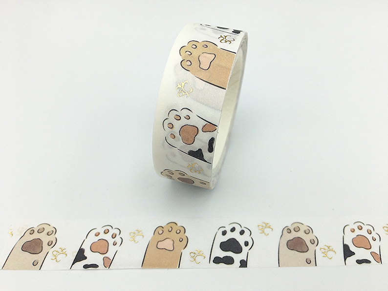 Cat Paws Scrapbooking Tape Washi Tape Gold Foil Craft Tape