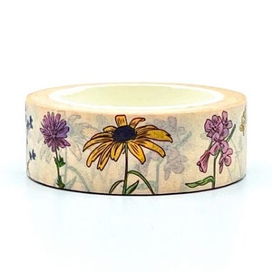 Wild Flowers, Washi Tape, 1m/10m Length Option, Scrapbook Washi Tape, Flowers Washi Tape, Floral Washi Tape, Nature Lover Gift