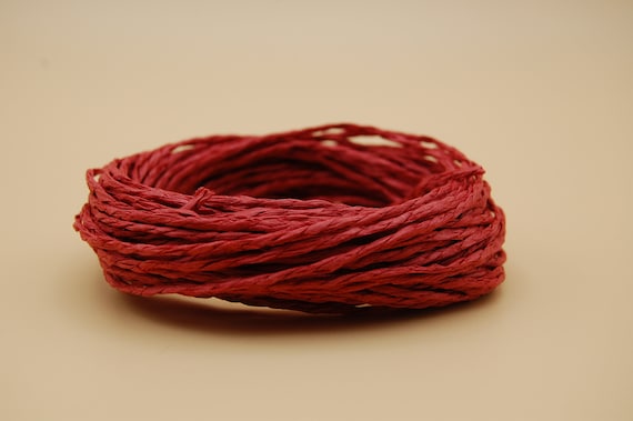 Crimson Red Raffia Paper String