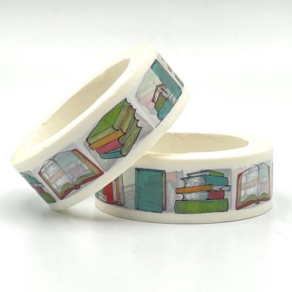 Books Washi Tape, Journal Embellishment, Scrapbooking Tape — 1m Length