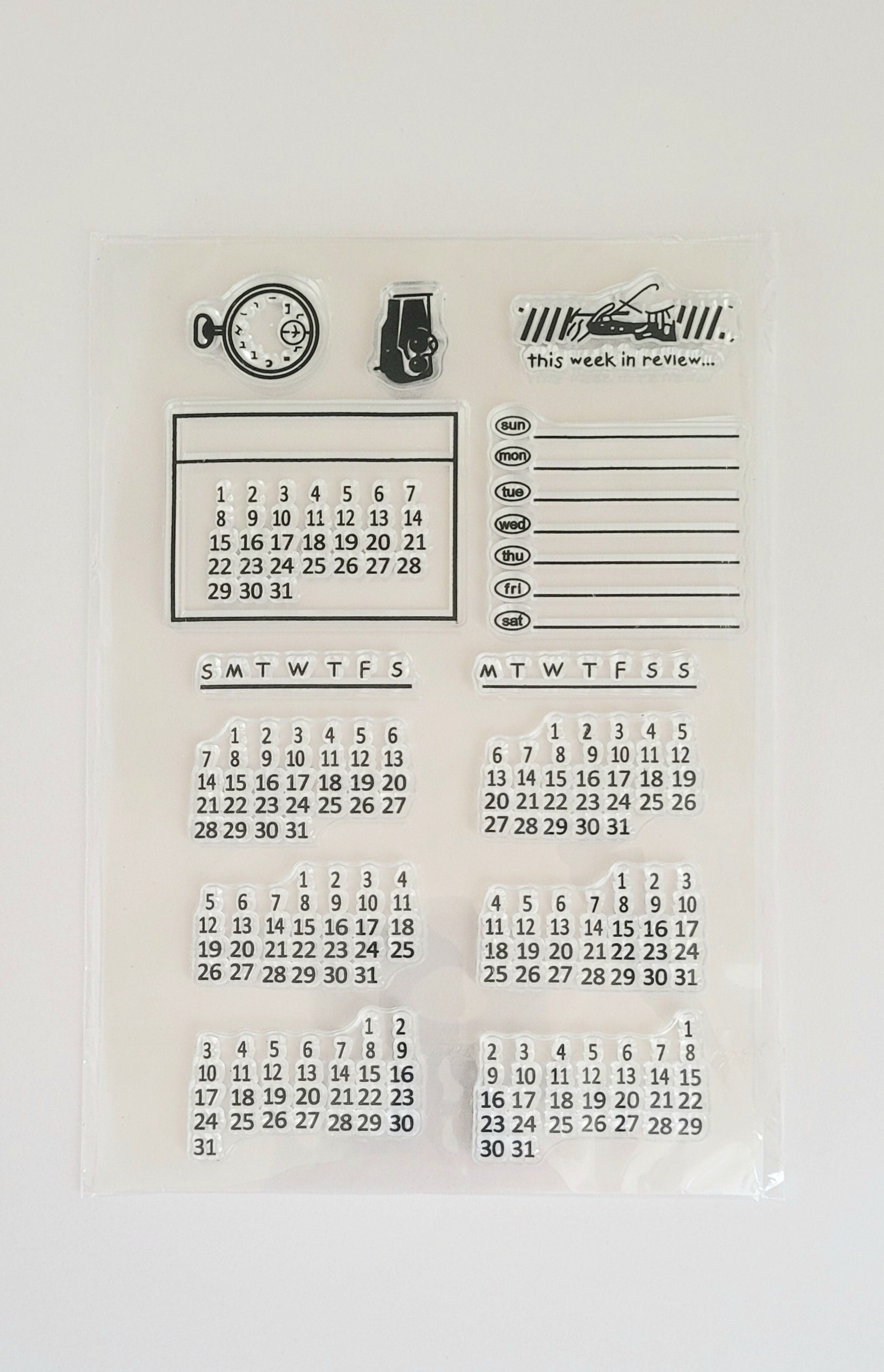 Echo Park Through the Year Calendar Stamp, Designer Stamps, Journal  Stamps, Planner Stamps, Calendar Stamps
