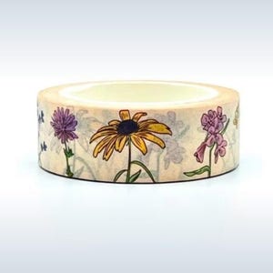 Scrapbooking Washi Tape, Wildflowers Washi Tape, Petals Washi Tape, Full Roll Washi Tape, Sample Washi Tape, 1m/10m Length Option