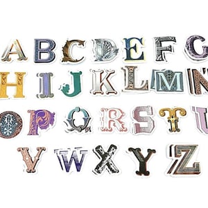 Alphabet Stickers, Scrapbooking Stickers, Journal  Stickers