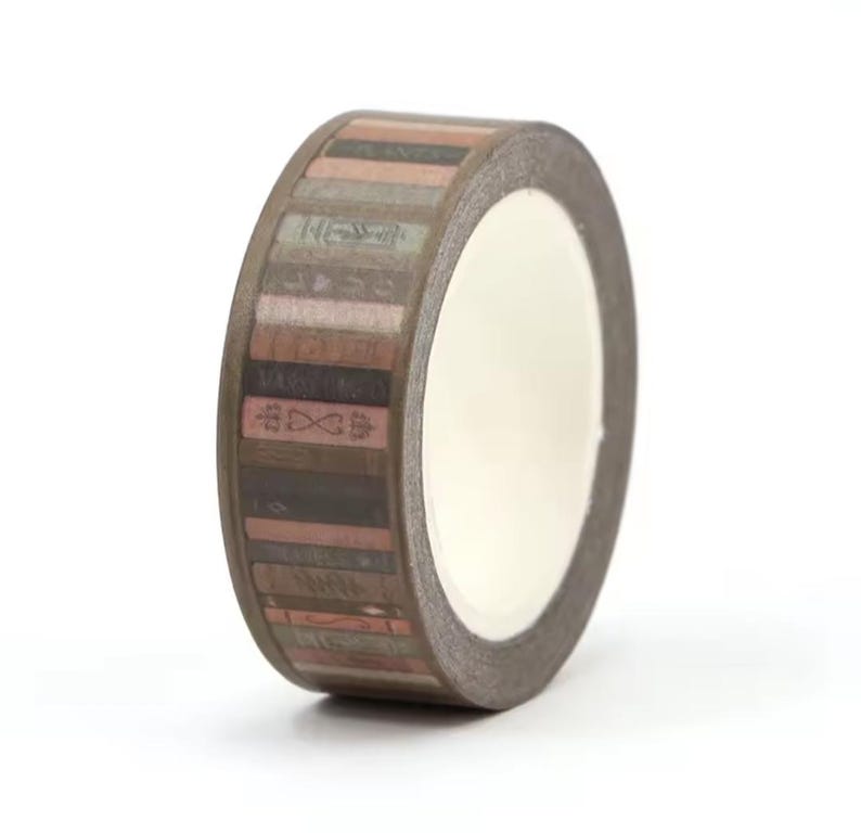 Washi Tape, Books Washi Tape, 1m/10m Option, Scrapbooking Washi Tape, Sample Washi Tape, Full Roll Washi Tape