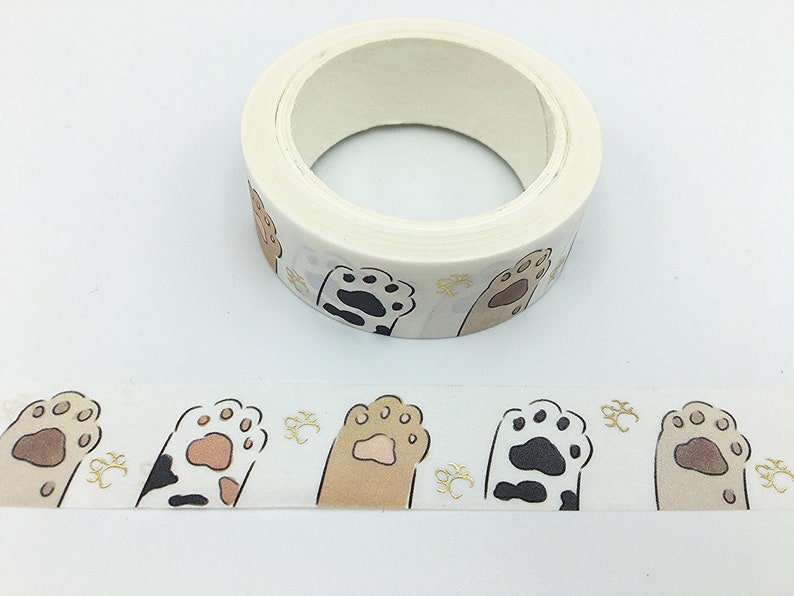 Cat Paws Scrapbooking Tape Washi Tape Gold Foil Craft Tape