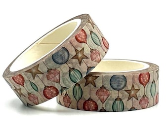 Christmas, Washi Tape, Ornament, Holiday, Scrapbooking, Tape — 15mm x 10m length