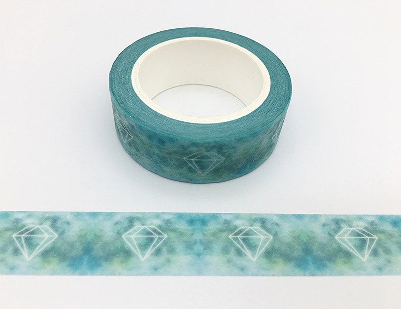 Craft Tape Washi Tape Scrapbooking Tape Diamond Watermark on Blue