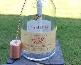 Remy Martin 1738 Champagne Cognac Bottle Patio Torch with Copper Cap