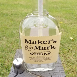 Maker&#39;s Mark Bourbon Whisky (750 mL) Recycled Bottle Patio Torch