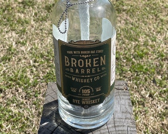 Broken Barrel Whiskey Recycled Bottle Patio Torch