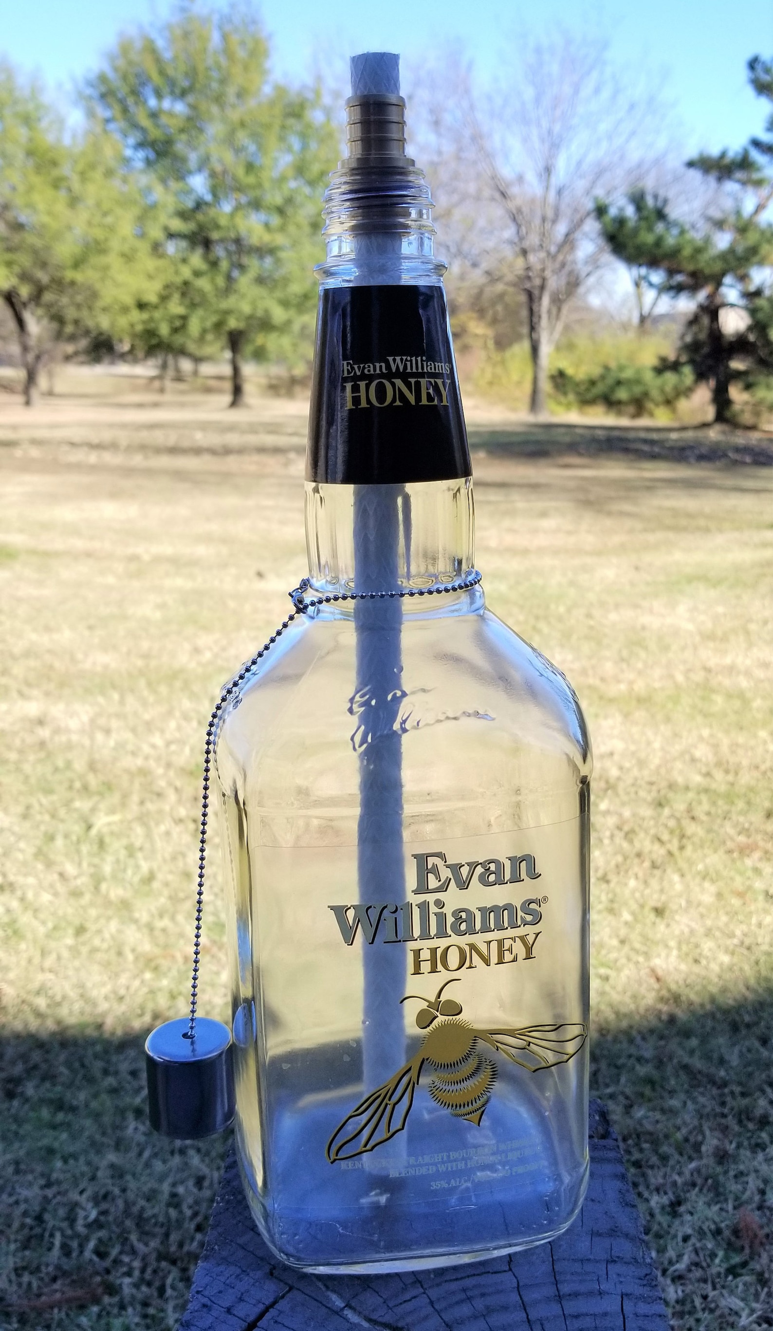 Evan Williams Honey Bourbon Whiskey Recycled Bottle Patio Etsy