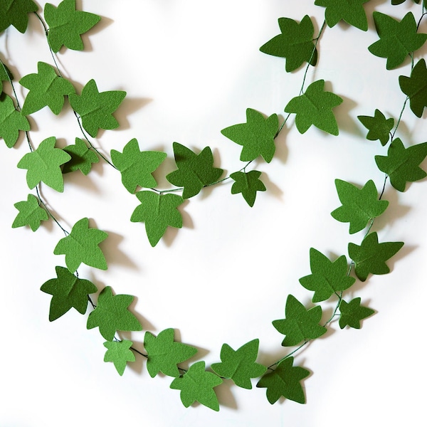 Ivy Leaves, Garland, Felt Garland, Liana, Balloon tail, Banner, Jungle Party, Photo prop, Backdrop