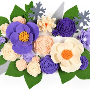 Roses and Anemones, Felt Flowers, Handmade Felt Flowers, Felt bouquet, Artificial flowers, Felt leaves, Felt wildflower, Table centerpiece