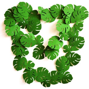 Monstera Garland, Tropical Greenery, Liana, Felt Garland, Banner, Jungle Party, Artificial Leaves, Photo prop