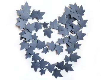 Ivy Grey Leaves, Felt Leaf Garland, Liana, Banner, Photo prop, Backdrop, Fireplace decoration