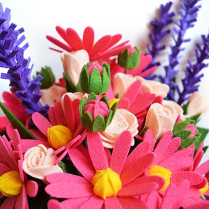 Welsh Bouquet, Daisies, Roses and Lavender, Chamomiles, Felt Flowers, Handmade Flowers, Artificial flowers, Felt bouquet, Forever flowers