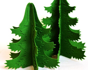 Christmas Tree, Christmas decorations, Set of two trees, Christmas, New Year, Transformer, Holidays, Felt decor, Spruce, Star, Green Tree