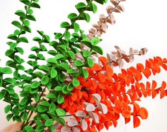 Mini Eucalyptus, 5 twigs, Greenery, Select Color, Felt leaves, Handmade, Artificial plants, Botanical decoration