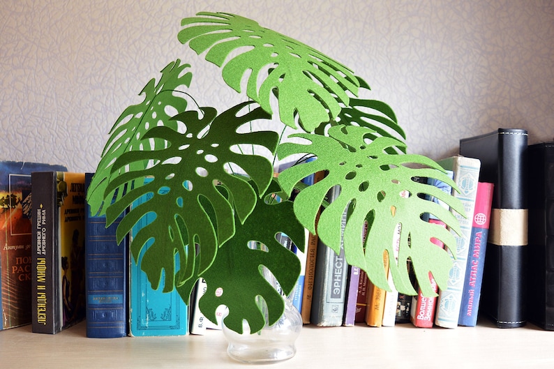 Monstera Leaves 9 Leaves Greenery DIY Felt Flowers Etsy