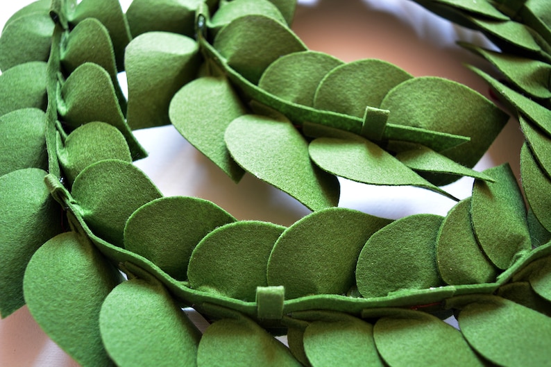 Christmas Wreath, Leaves and berries, Christmas Garland, New Year, Transformer, Holidays, Felt Garland, Table setting, Photo prop, Backdrop image 7