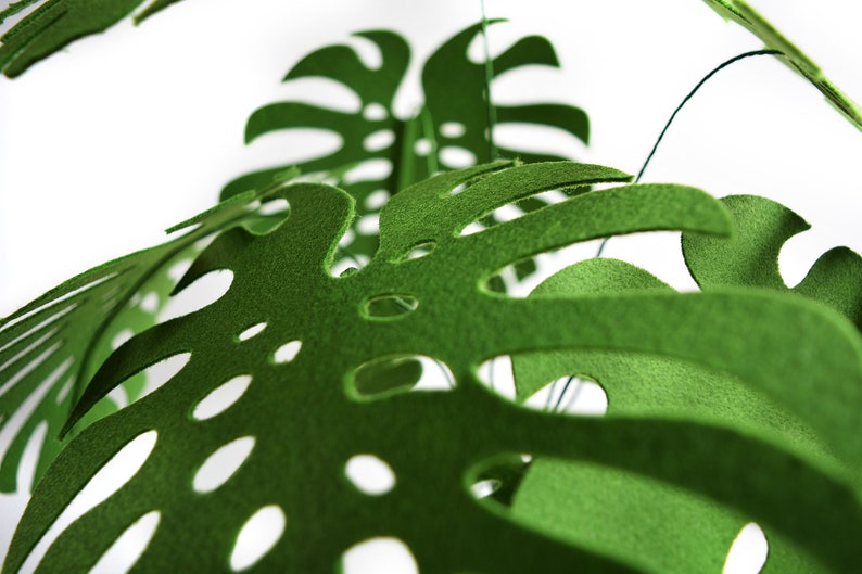 Monstera Leaves 9 Leaves Greenery DIY Felt Flowers Etsy