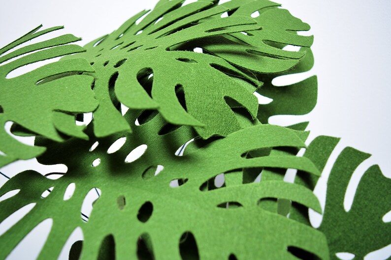 Monstera Leaves 9 Leaves Greenery DIY Felt Flowers Etsy