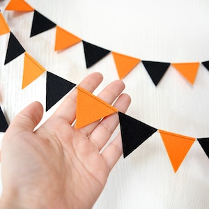 Mini bunting, Fall, Autumn, ThanksGiving, Halloween felt garland, Balloon tail, Reusable Party decoration, Baby decor, Office Desk bunting