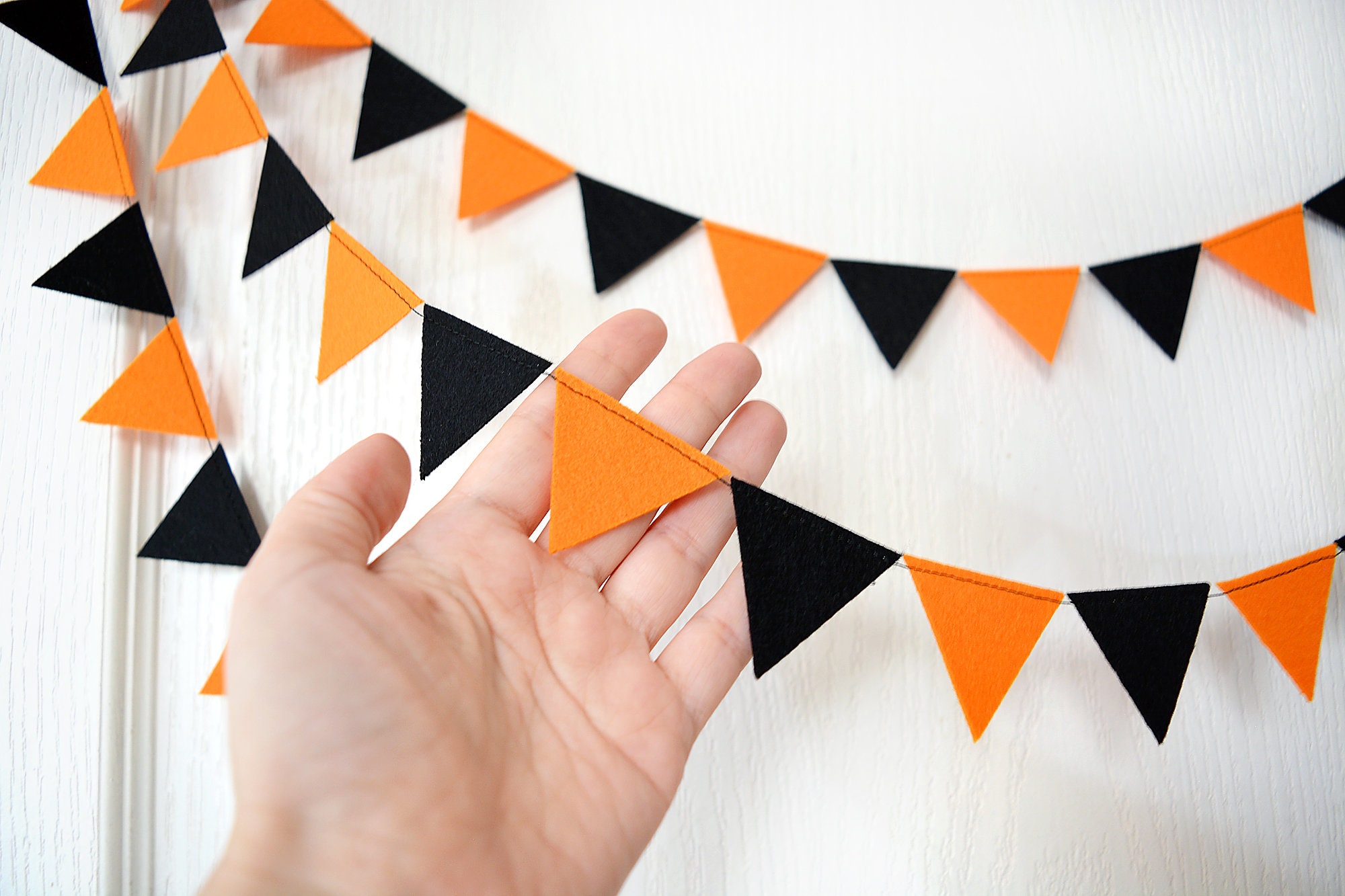Mini bunting, Fall, Autumn, ThanksGiving, Halloween felt garland, Balloon tail, Reusable Party decoration, Baby decor, Office Desk bunting