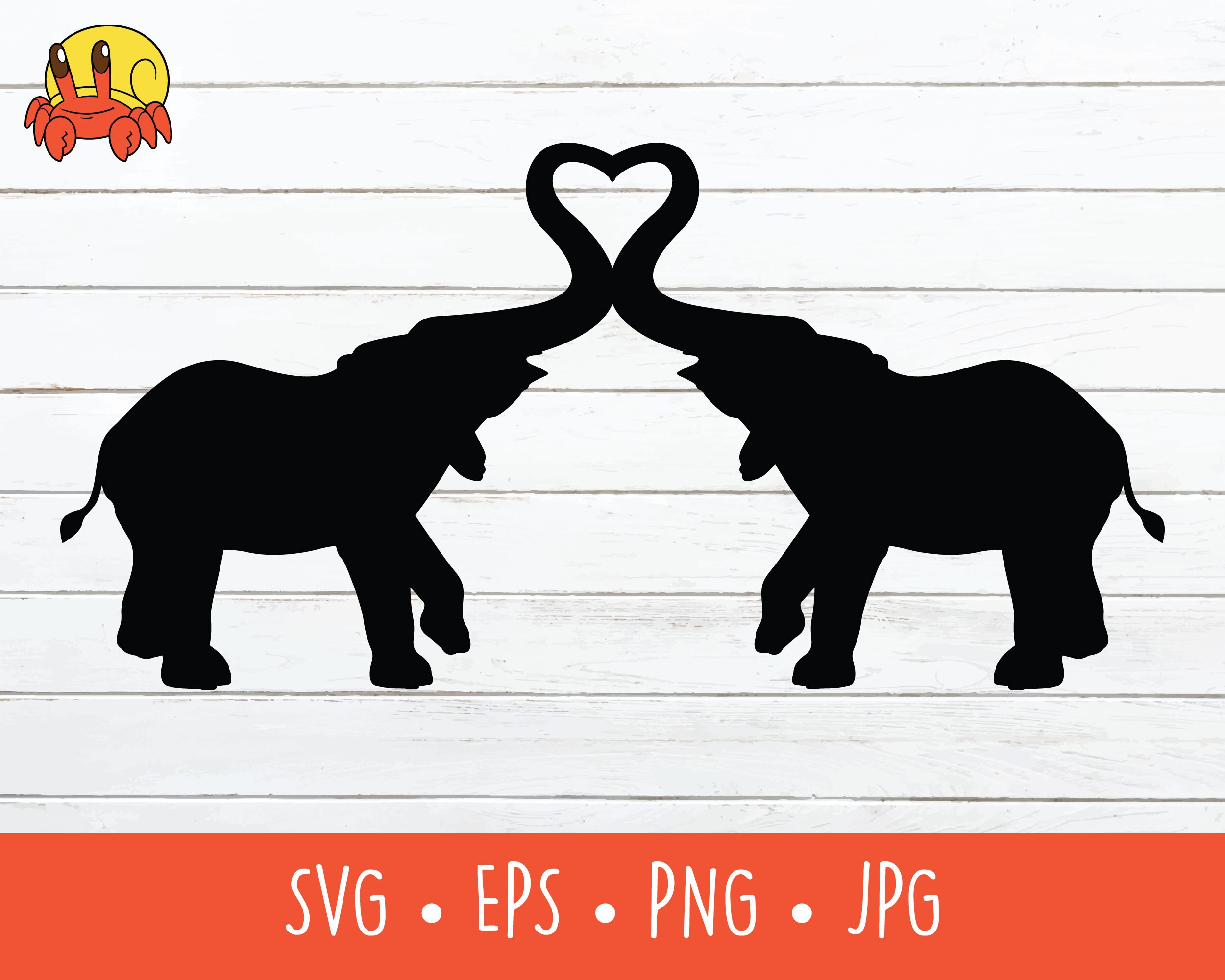 Download Love Elephants Svg Vector Romantic Elephants Cut File For Etsy